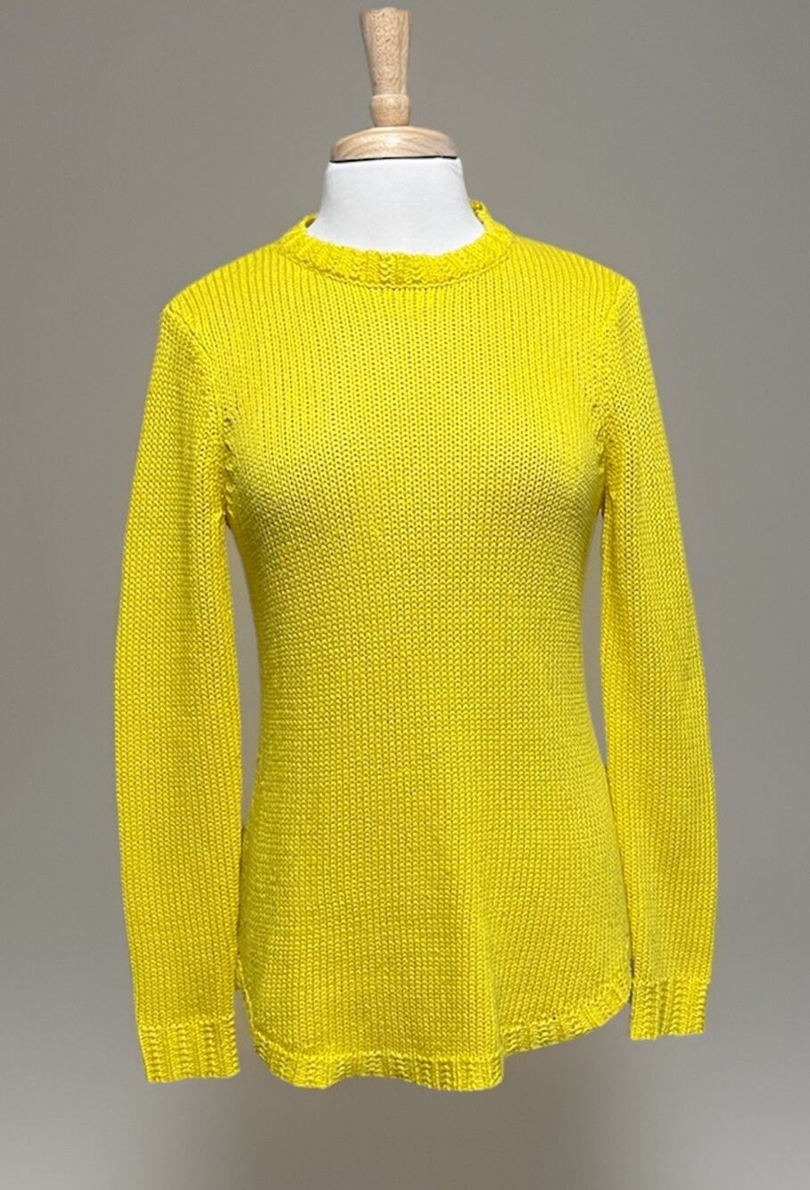 Lauren Ralph Lauren Womens M Yellow Sweater Pullover Vintage Y2K Preppy Casual